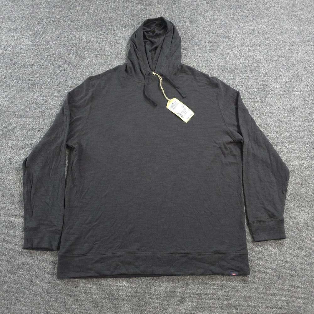Faherty Hoodie Mens 2XLT Black Sunwashed Slub Organic Cotton Lightweight Layer